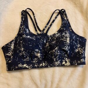 Puma Navy and White Patterned Sports Bra